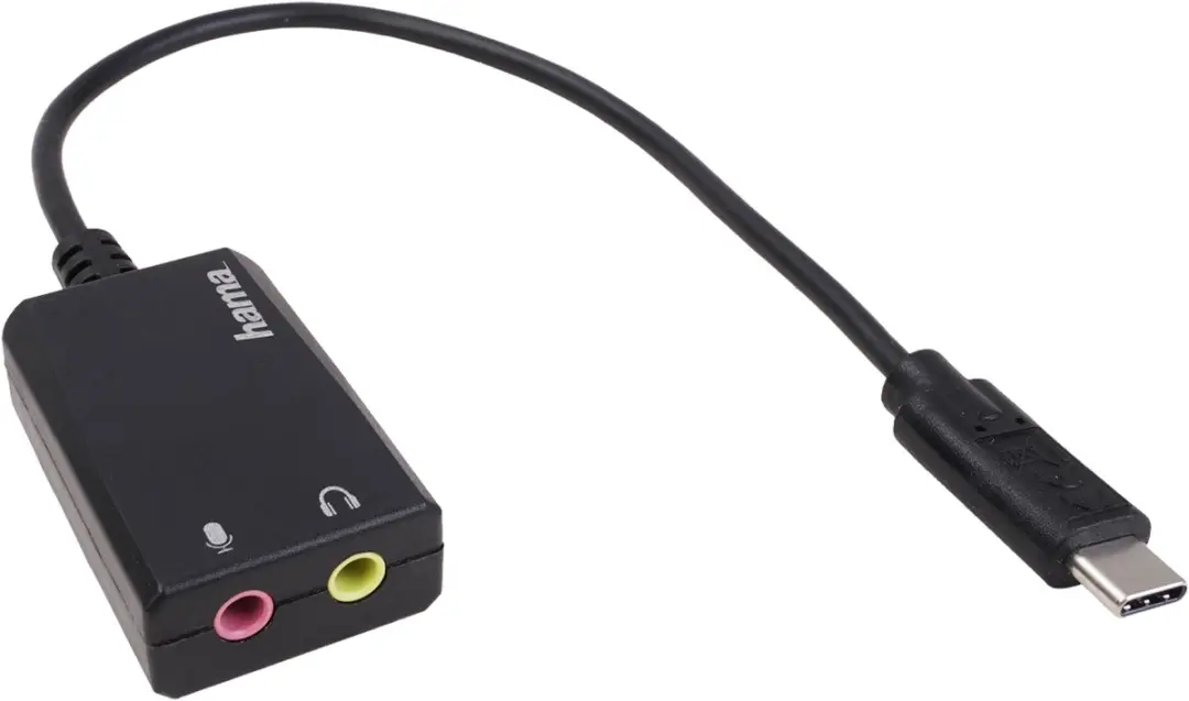 Hama USB-C Geluidskaart 00200320 - 2x 3,5mm Jack - Zwart