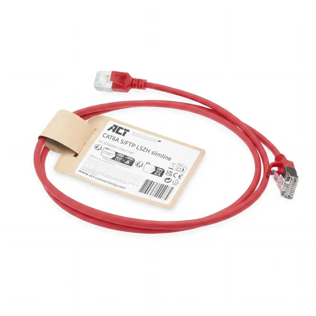 ACT DB7551 CAT6A Patchkabel 1,5m - Rood