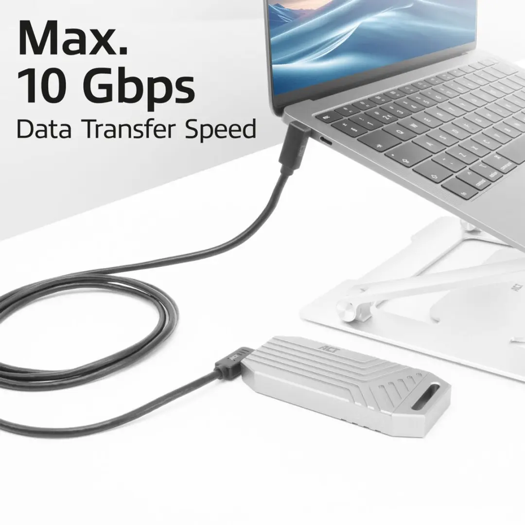 ACT AC7480 USB-C Kabel 10Gbps 60W 0,5m - Zwart