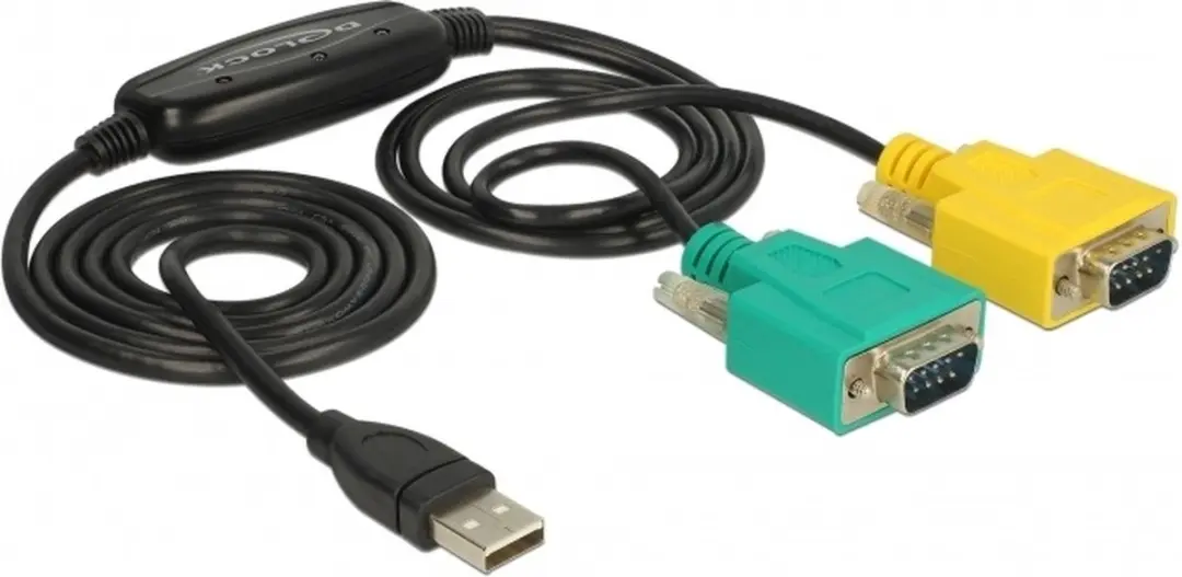 Delock USB-A naar 2x RS232 SUB-D Adapter 63466