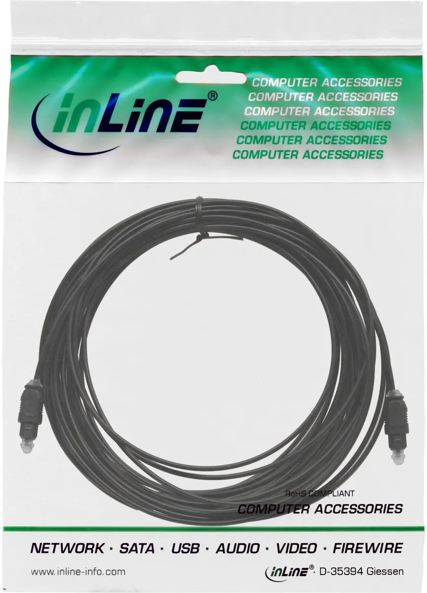 InLine 2m Opto Toslink Kabel - Zwart