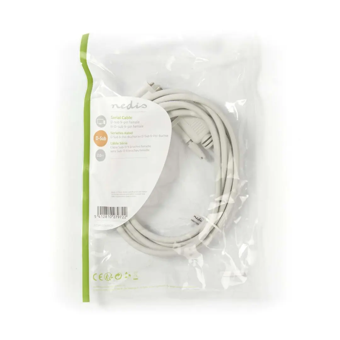 Nedis RS232 Seriële Kabel 2m - 9p SUB-D (v)