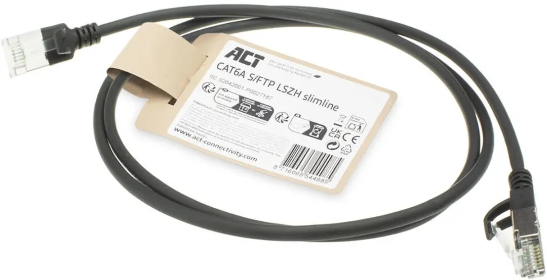 ACT DB7951 CAT6A Patchkabel 1,5m - Zwart