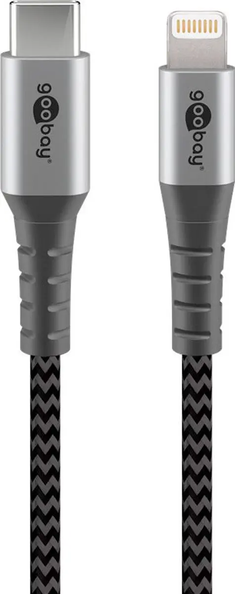 Goobay 8-pins Lightning naar USB-C Kabel 60W - 2m - Grijs