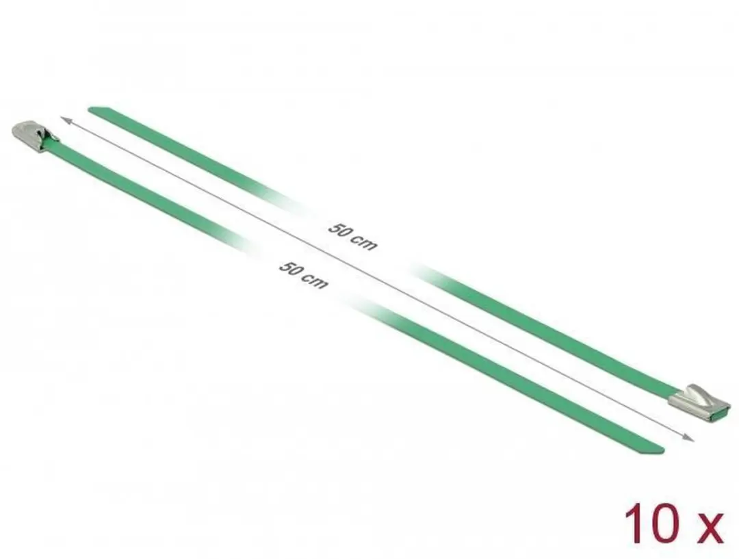 Delock Kabelbinders RVS 500x4.6mm Groen - 10 Stuks
