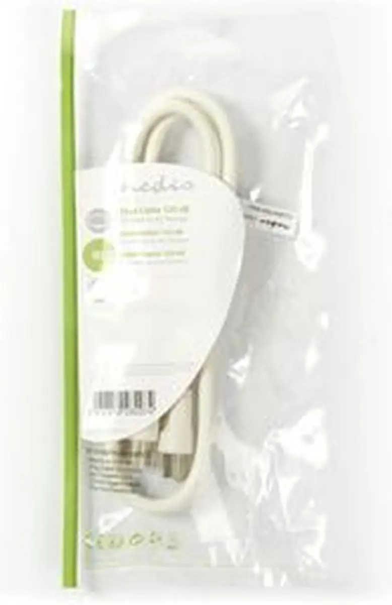 Nedis Coaxkabel CSGL40020WT10 - 1m - 75 Ohm - Wit