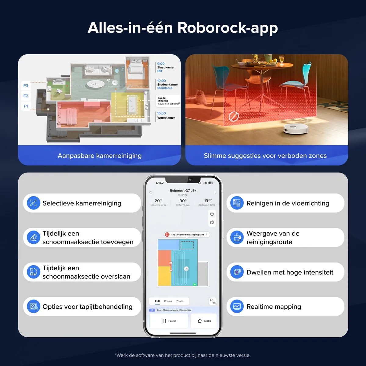 Roborock Q7 BF+ Robotstofzuiger - 8000Pa Wit - afbeelding 6 van 6