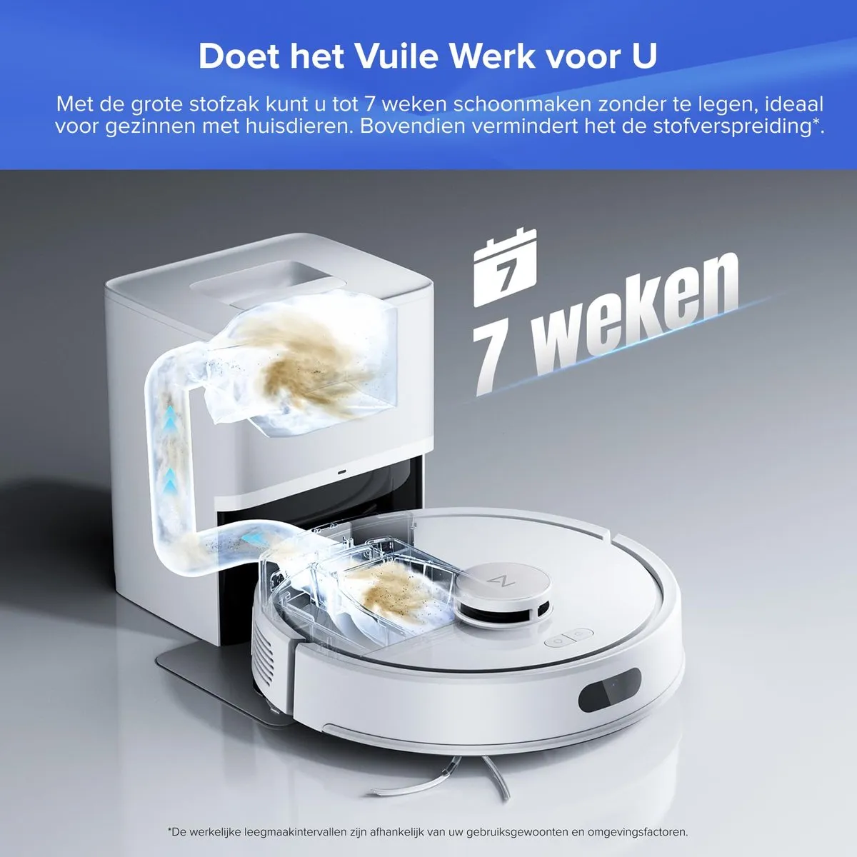 Roborock Q7 BF+ Robotstofzuiger - 8000Pa Wit