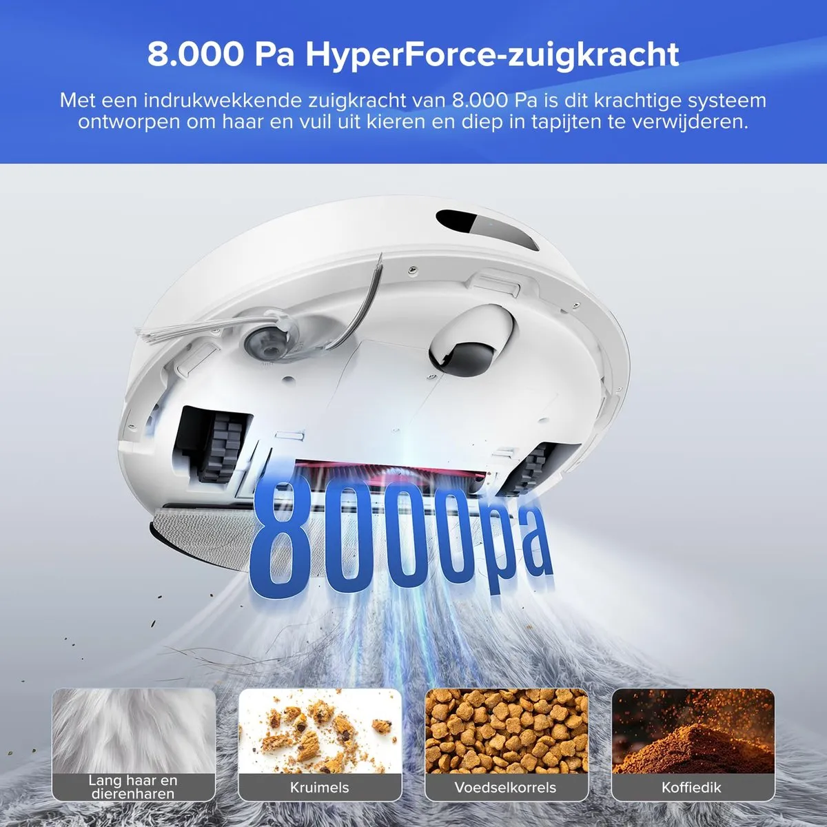 Roborock Q7 BF+ Robotstofzuiger - 8000Pa Wit