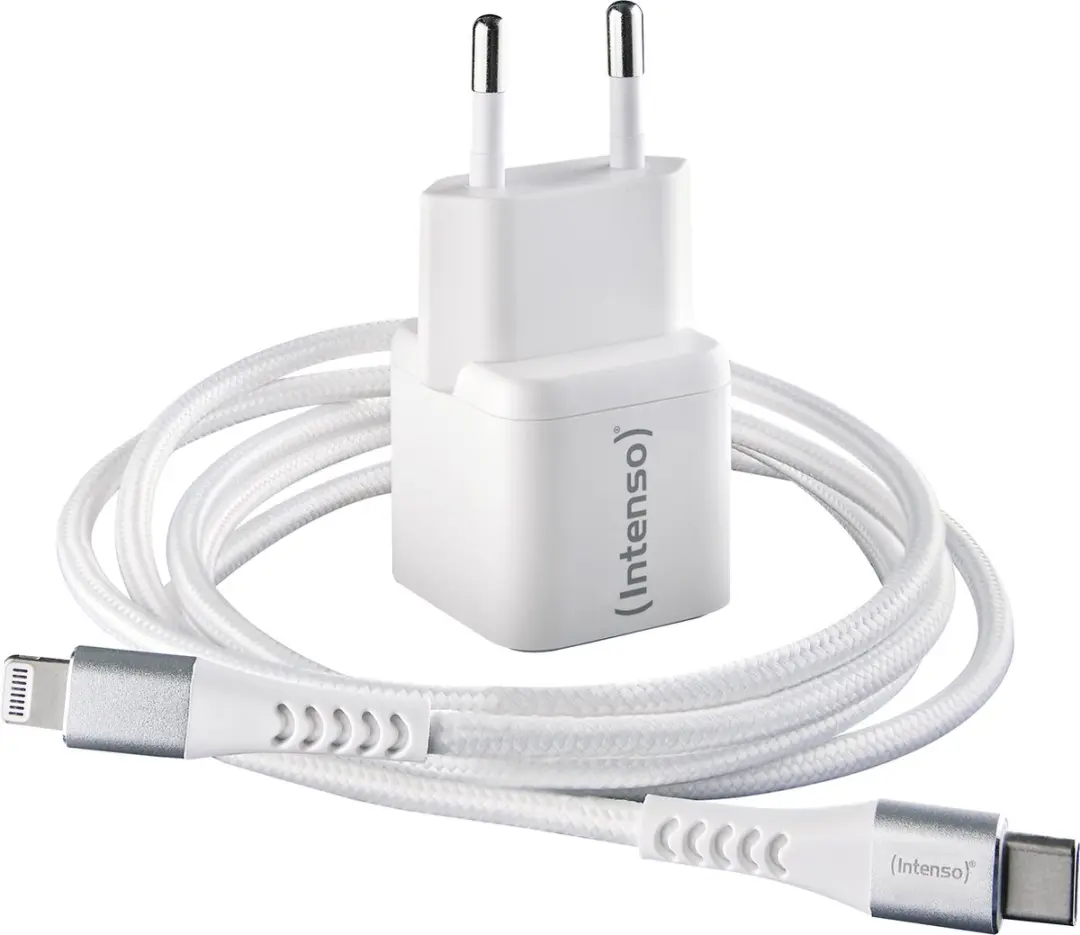 Intenso W30C 30W GaN USB-C Adapter + C315L Lightning Kabel - Wit - afbeelding 6 van 6