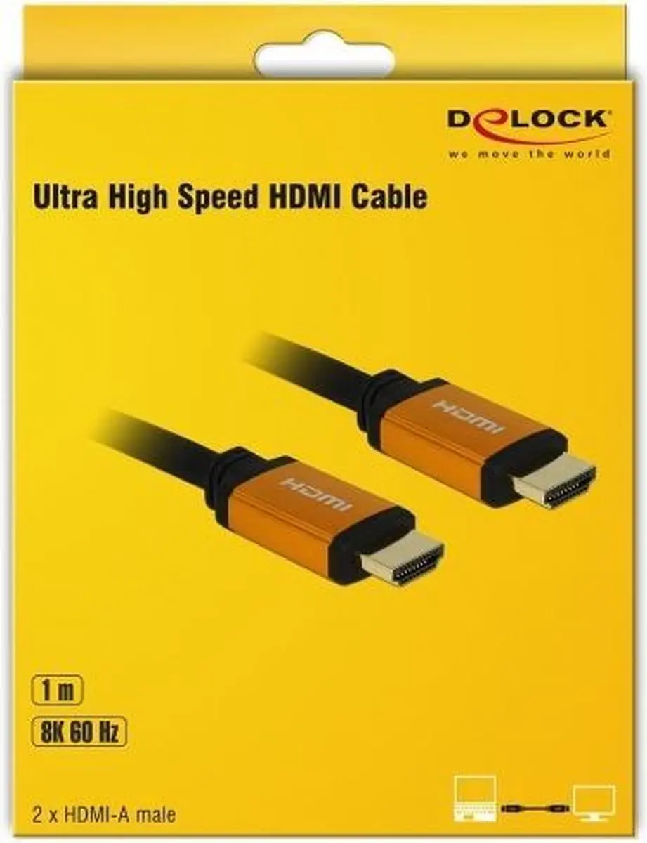 Delock HDMI 2.1 Kabel 8K 60Hz - 1m - Zwart