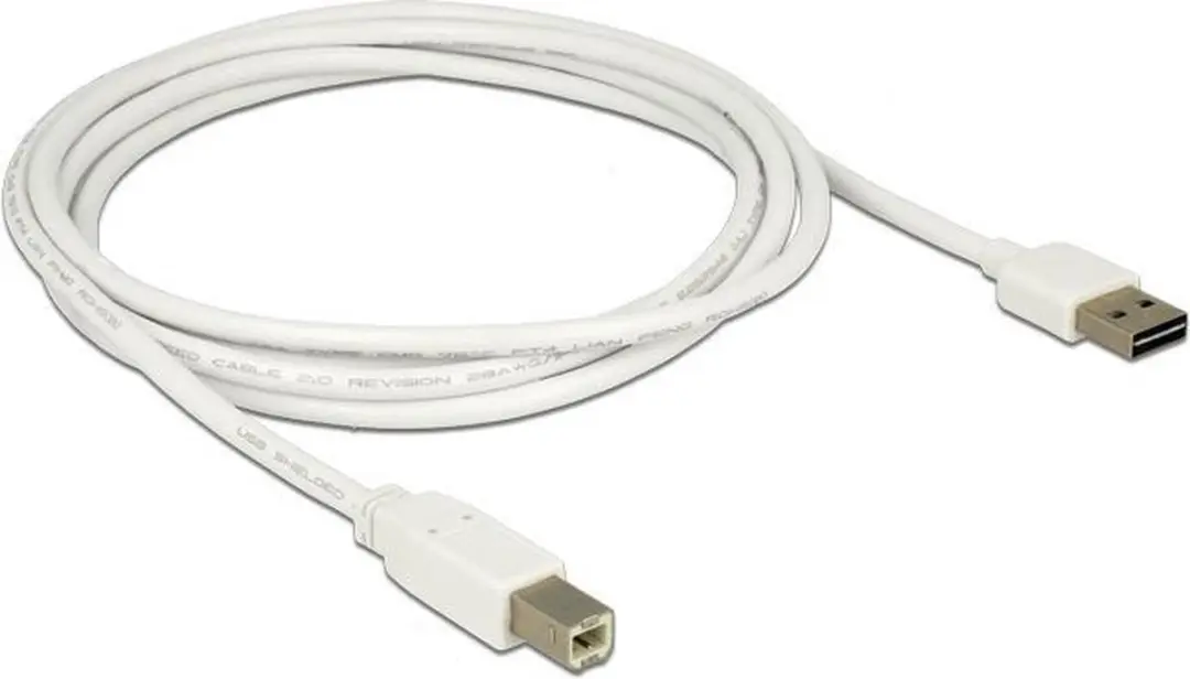 Delock USB-A naar USB-B Kabel 2.0 - 2m - Wit