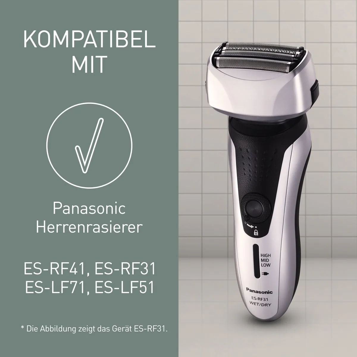 Panasonic WES9027 Outer Foil & Inner Blade - ES-RF31 - Zwart