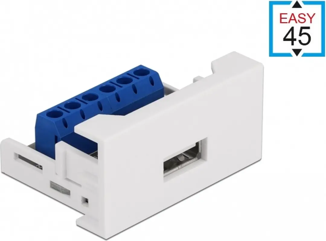 Delock Easy 45 USB 2.0 Type-A naar Terminalblok - Wit
