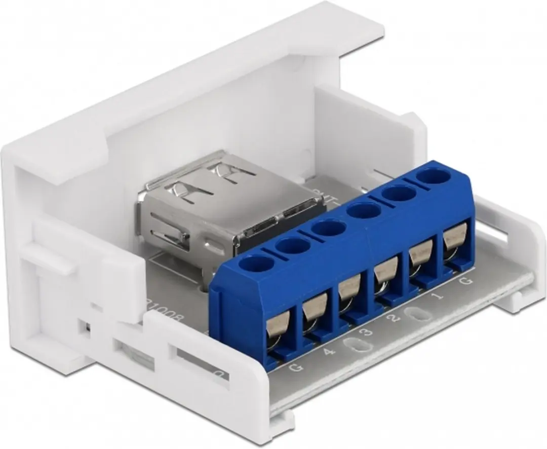 Delock Easy 45 USB 2.0 Type-A naar Terminalblok - Wit