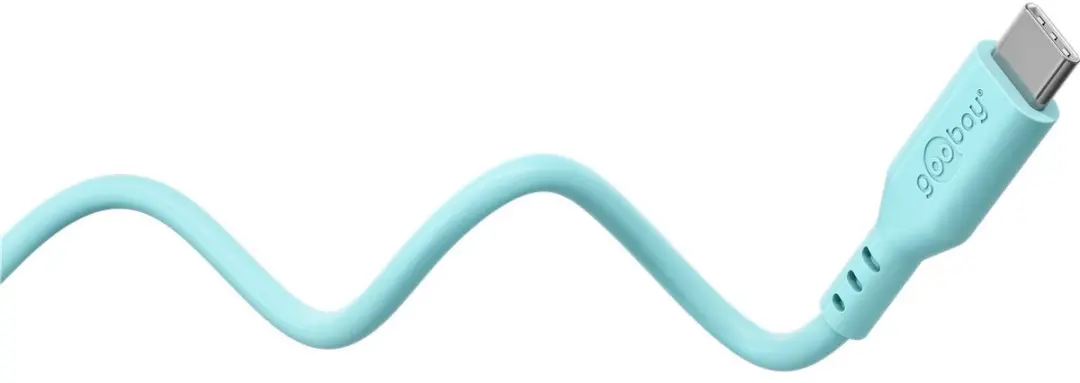 Goobay USB-C Siliconen Kabel 60W 1,5m - Turquoise