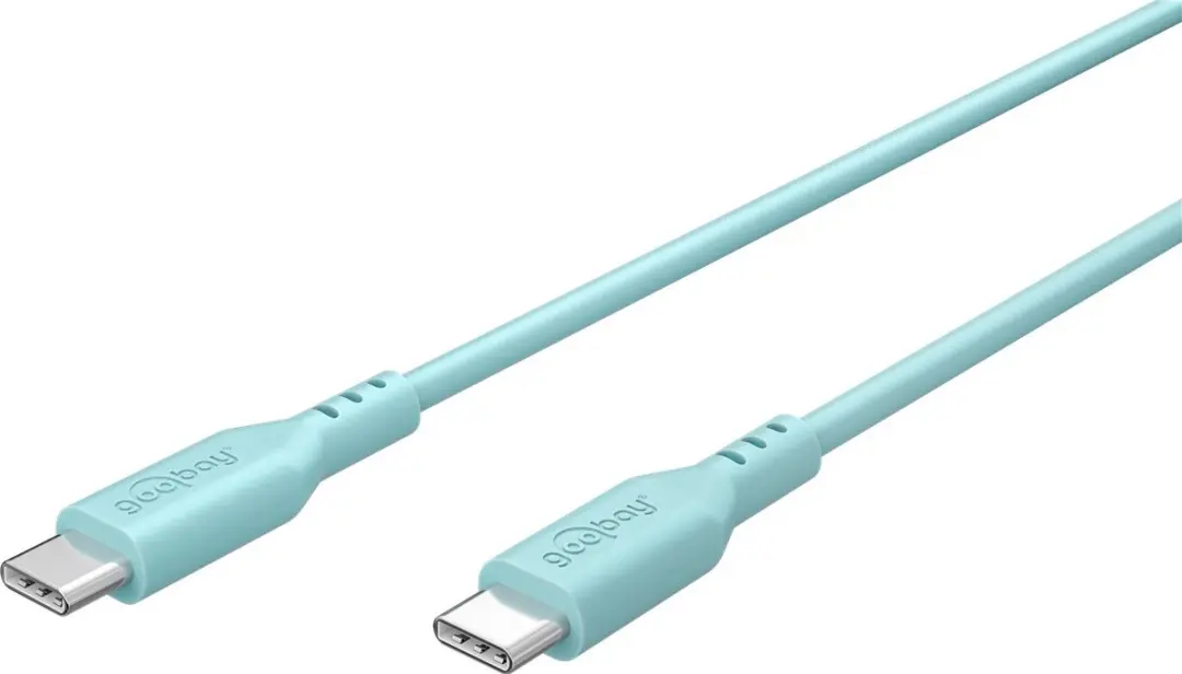 Goobay USB-C Siliconen Kabel 60W 1,5m - Turquoise