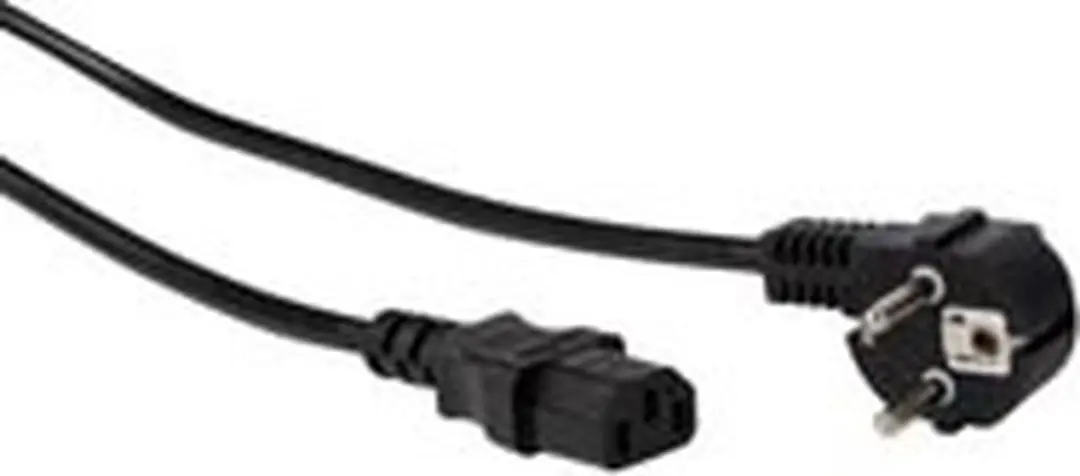 Perel Voedingskabel H05VV-F 3G1 2m 10A/230V - Type E/F 90° naar C13 - Zwart