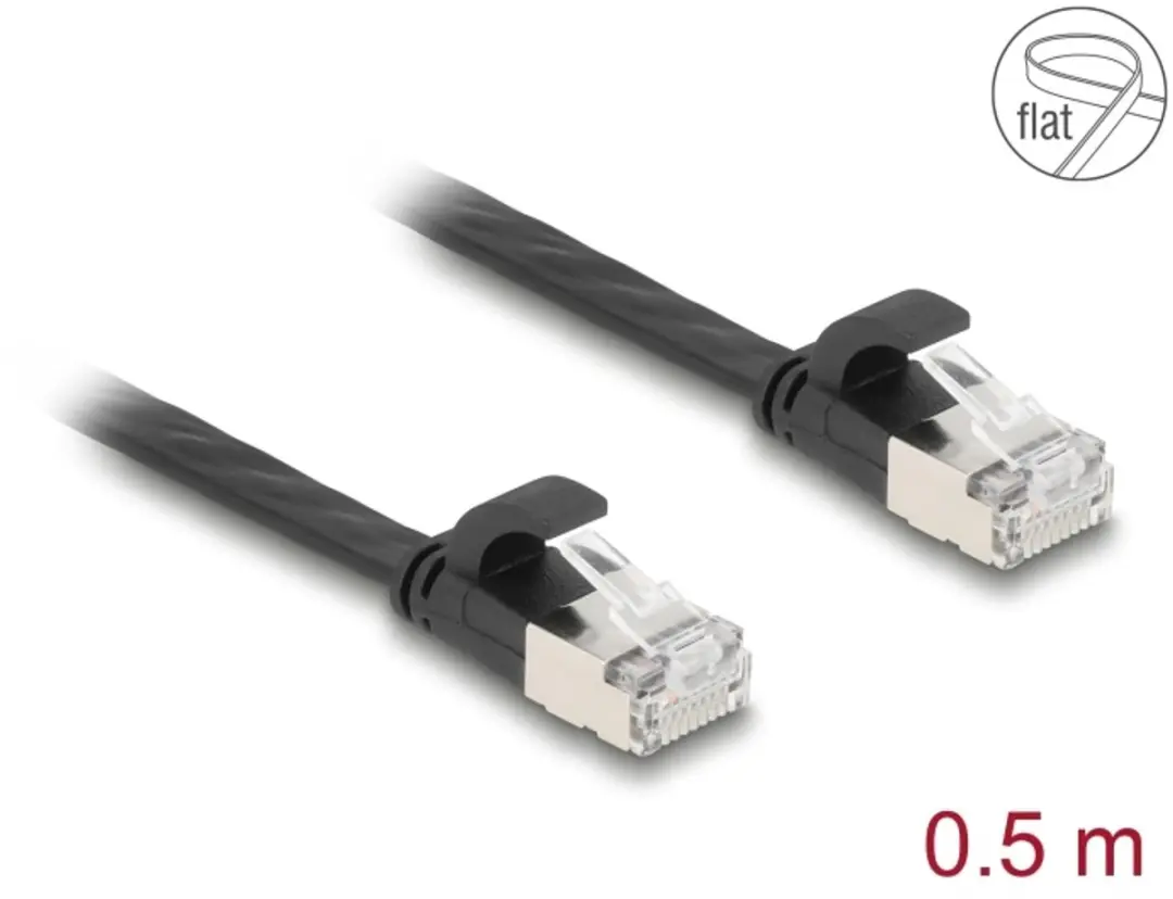 Delock RJ45 Flat Patchkabel Cat.6A 0.5m
