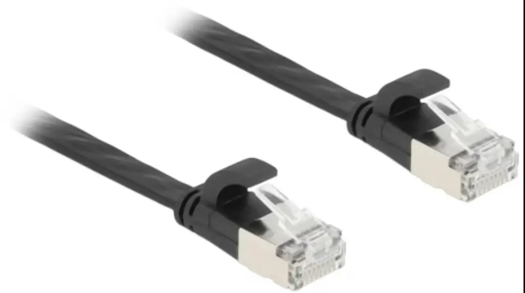 Delock RJ45 Flat Patchkabel Cat.6A 0.5m - Zwart