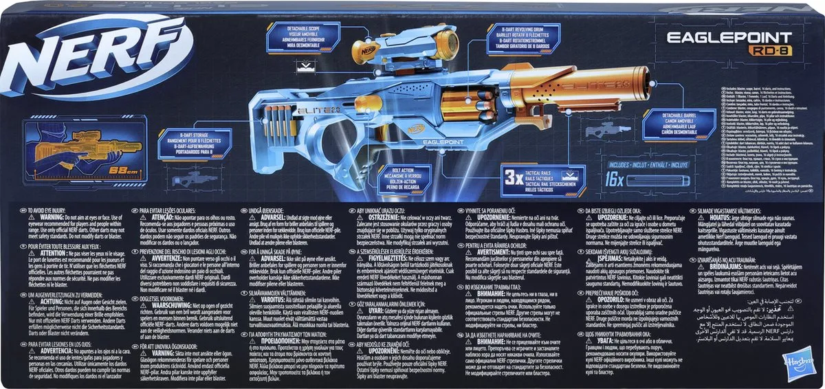Nerf Elite 2.0 Eaglepoint RD 8 Blaster - Blauw