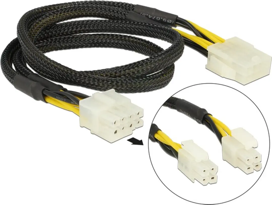 Delock ATX12V P4/EPS12V Voedingskabel 2x P4 1x EPS8