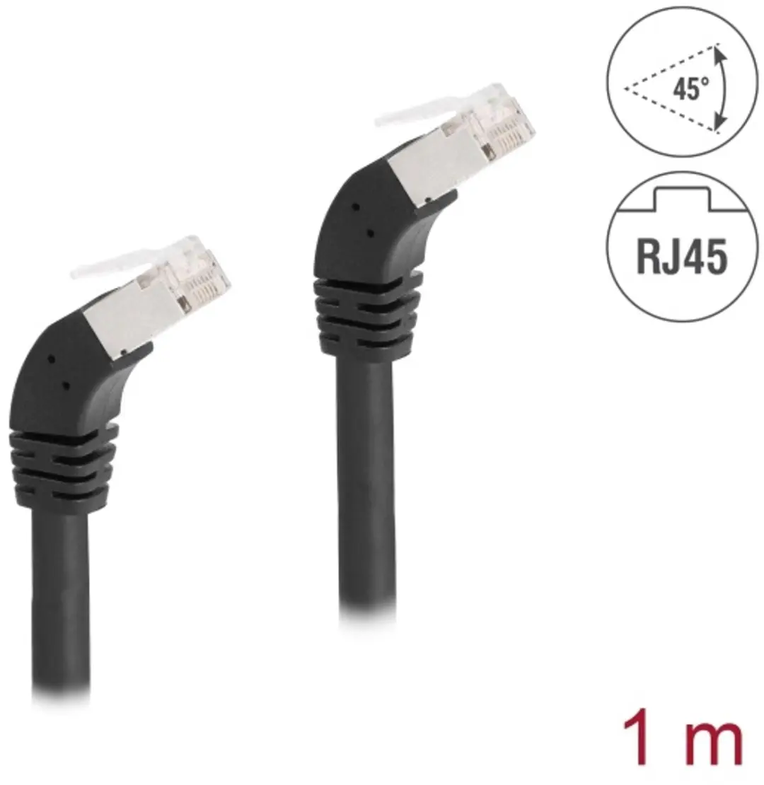 Delock RJ45 Cat.6A S/FTP Kabel 45°