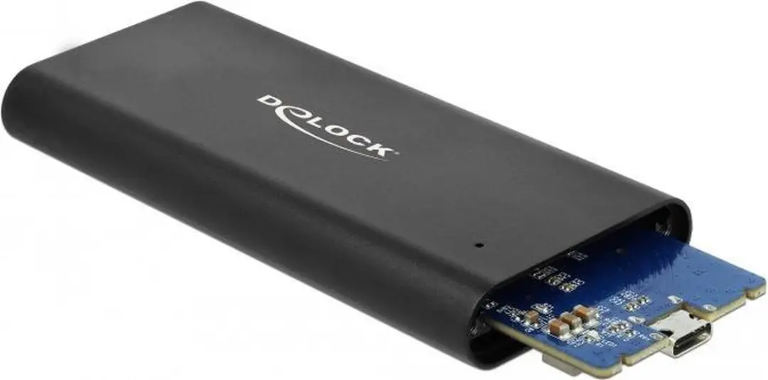 Delock M.2 NVMe USB-C Behuizing 10Gbps - Zwart