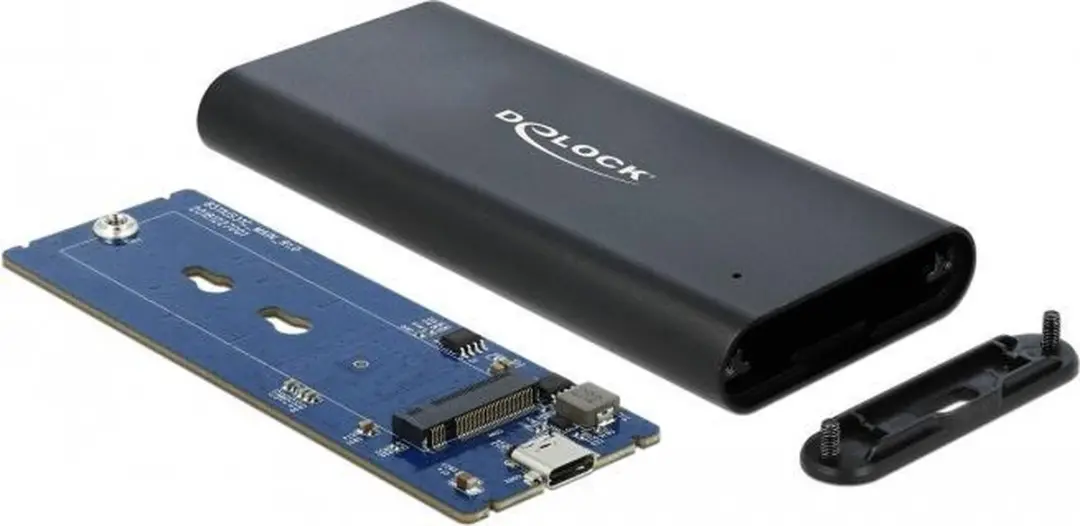 Delock M.2 NVMe USB-C Behuizing 10Gbps - Zwart