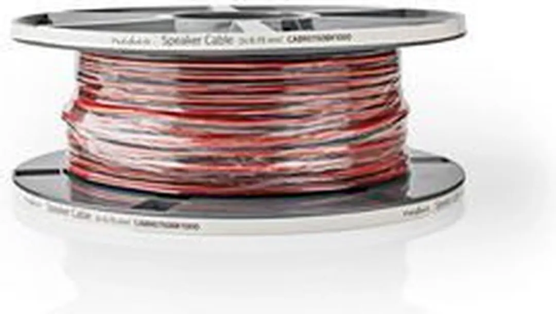 Nedis Speaker-Kabel CABR0750BK1000 - 2x0.75mm² - 100m - Rood/Zwart