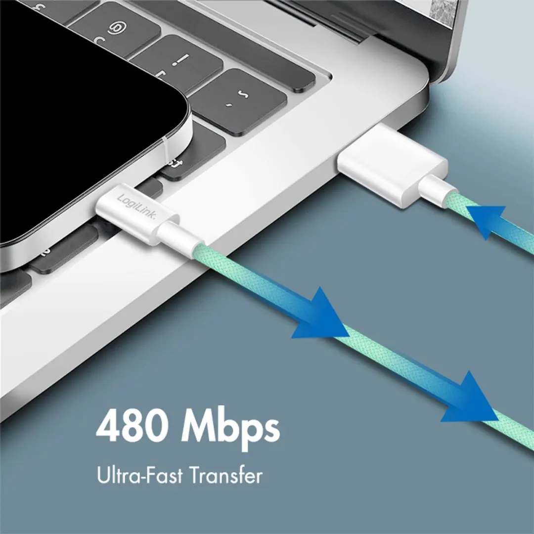 Logilink CU0328 USB 2.0 Kabel 1,5m A-C - Groen