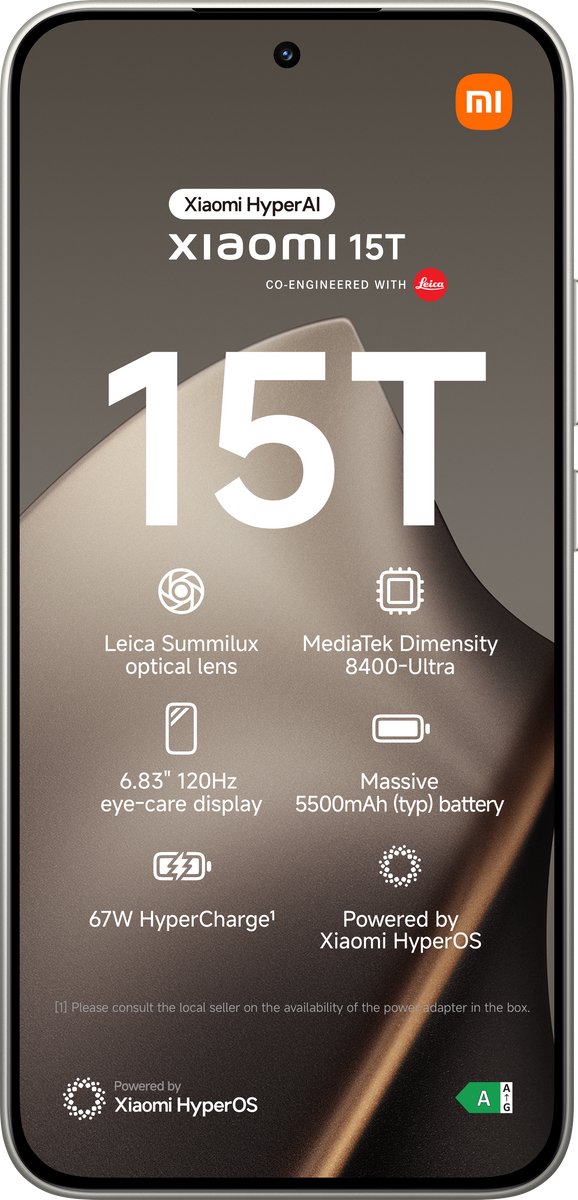Xiaomi 15T - 12GB/256GB - Grijs