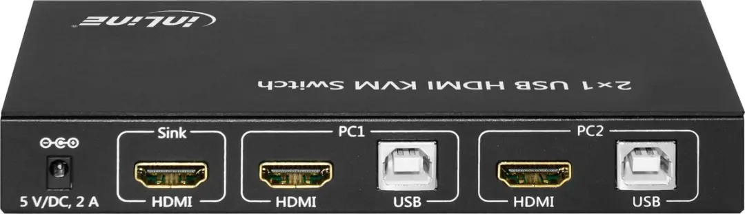 InLine 2-Poorts HDMI KVM Switch 4K2K - USB 2.0 Audio - Zwart
