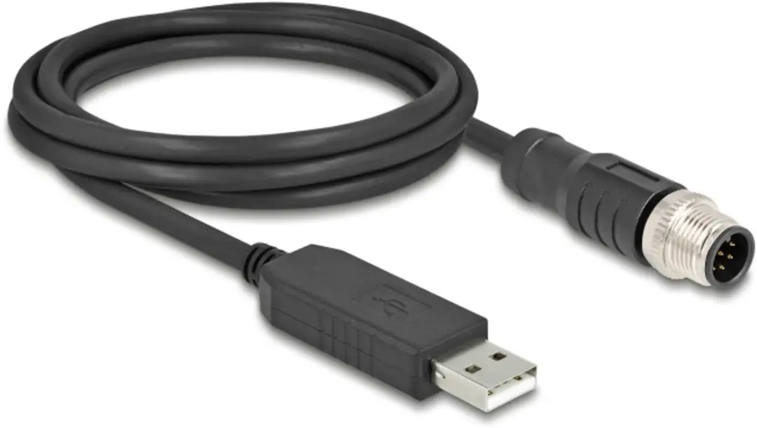 Delock M12 RS-232 Kabel USB 2.0 Type-A - 1.8m - Zwart