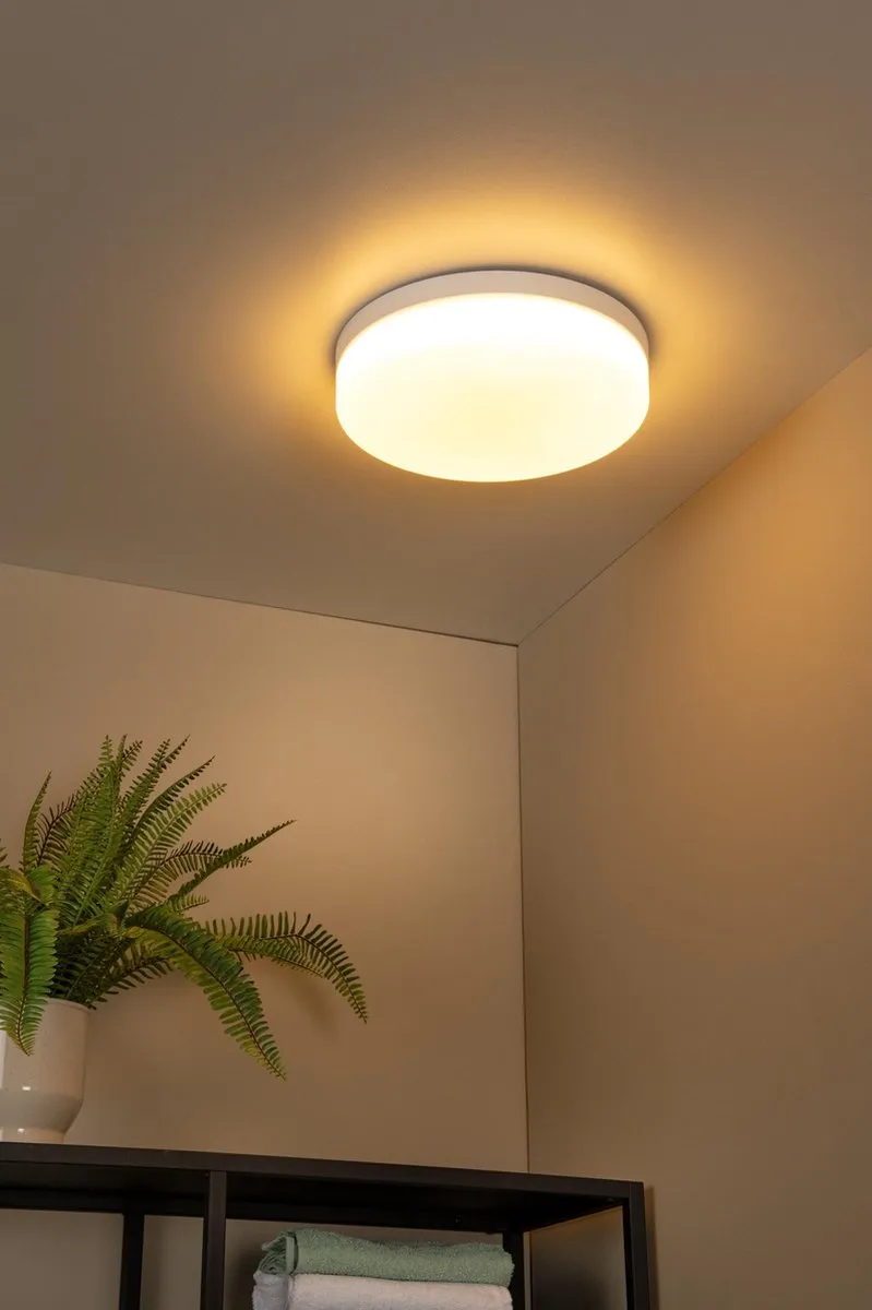 Lucide BISKIT Plafondlamp Badkamer - Ø34,5cm LED 24W 2700K IP44 Wit