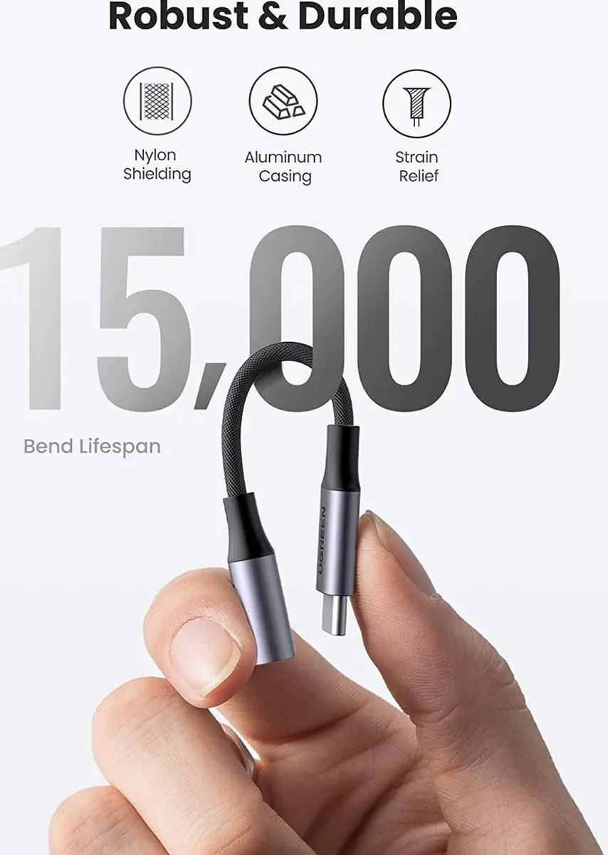 UGREEN USB-C 3.5mm Headsetadapter - DAC Chip - Grijs
