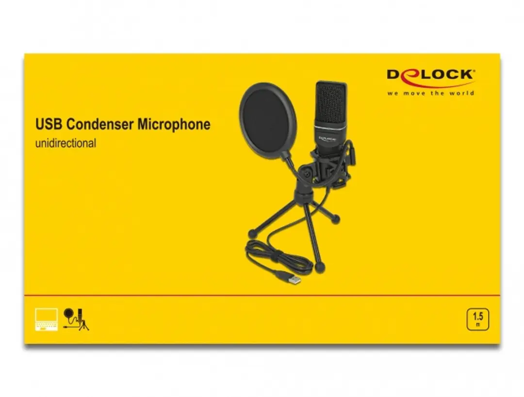 Delock 66331 USB Condensormicrofoon - Zwart