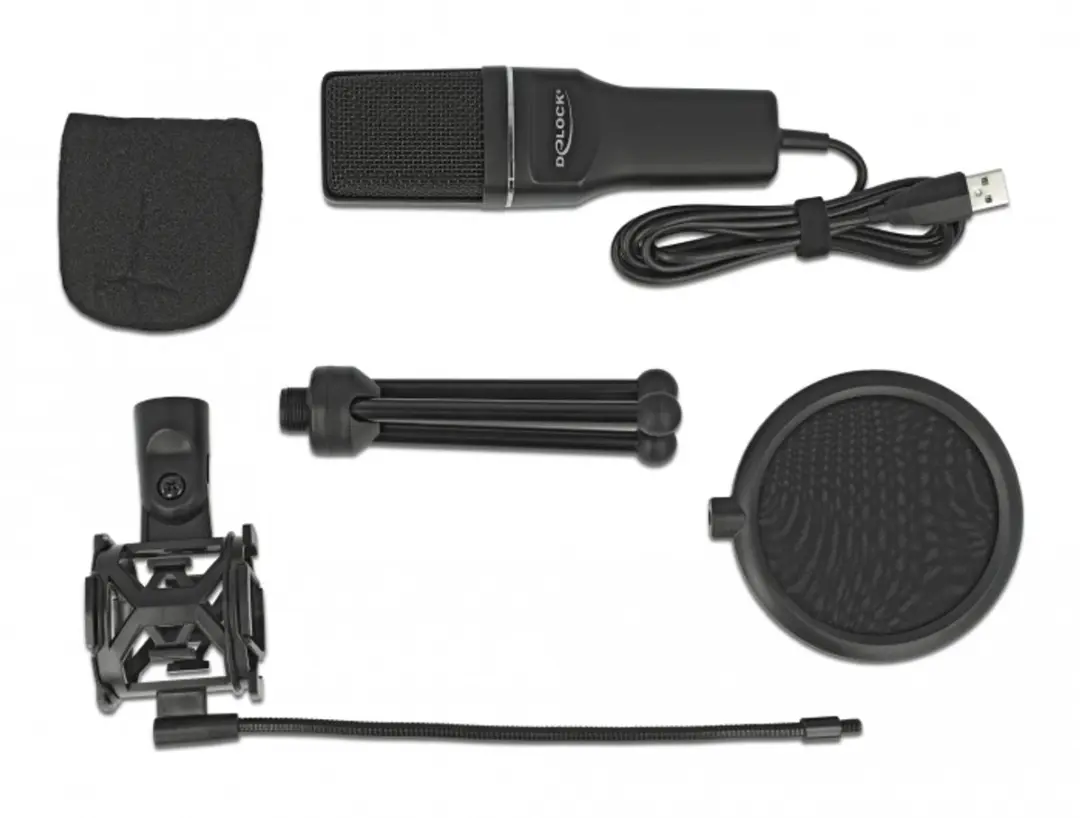 Delock 66331 USB Condensormicrofoon - Zwart