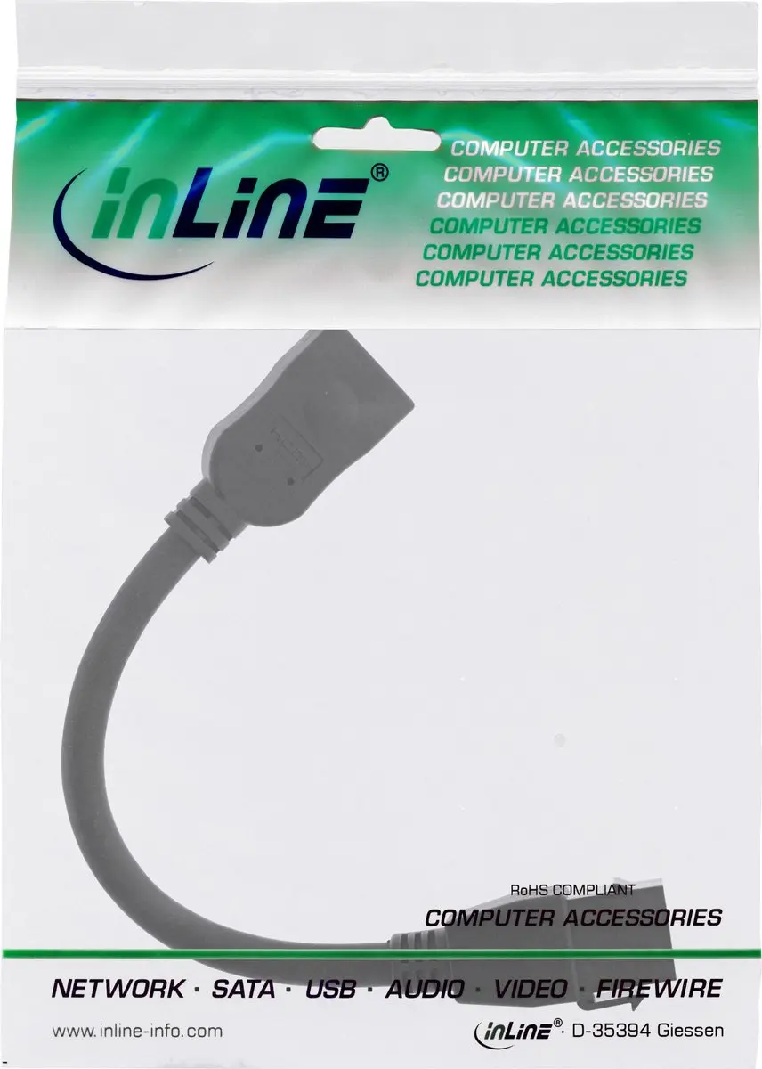 InLine HDMI Keystone Module 76206A - 4K60Hz HDR - 0,2m - Zwart