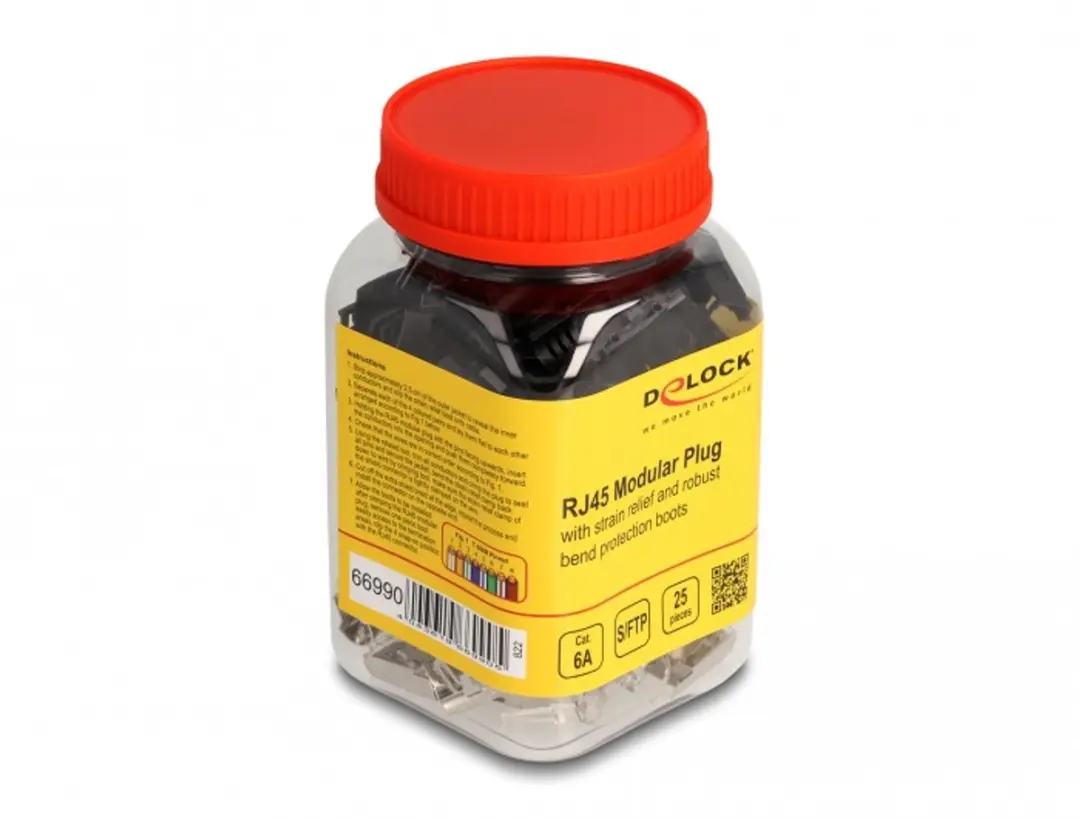 Delock RJ45 Modular Plug Cat.6A - 25 Stuks - Zwart/Zilver