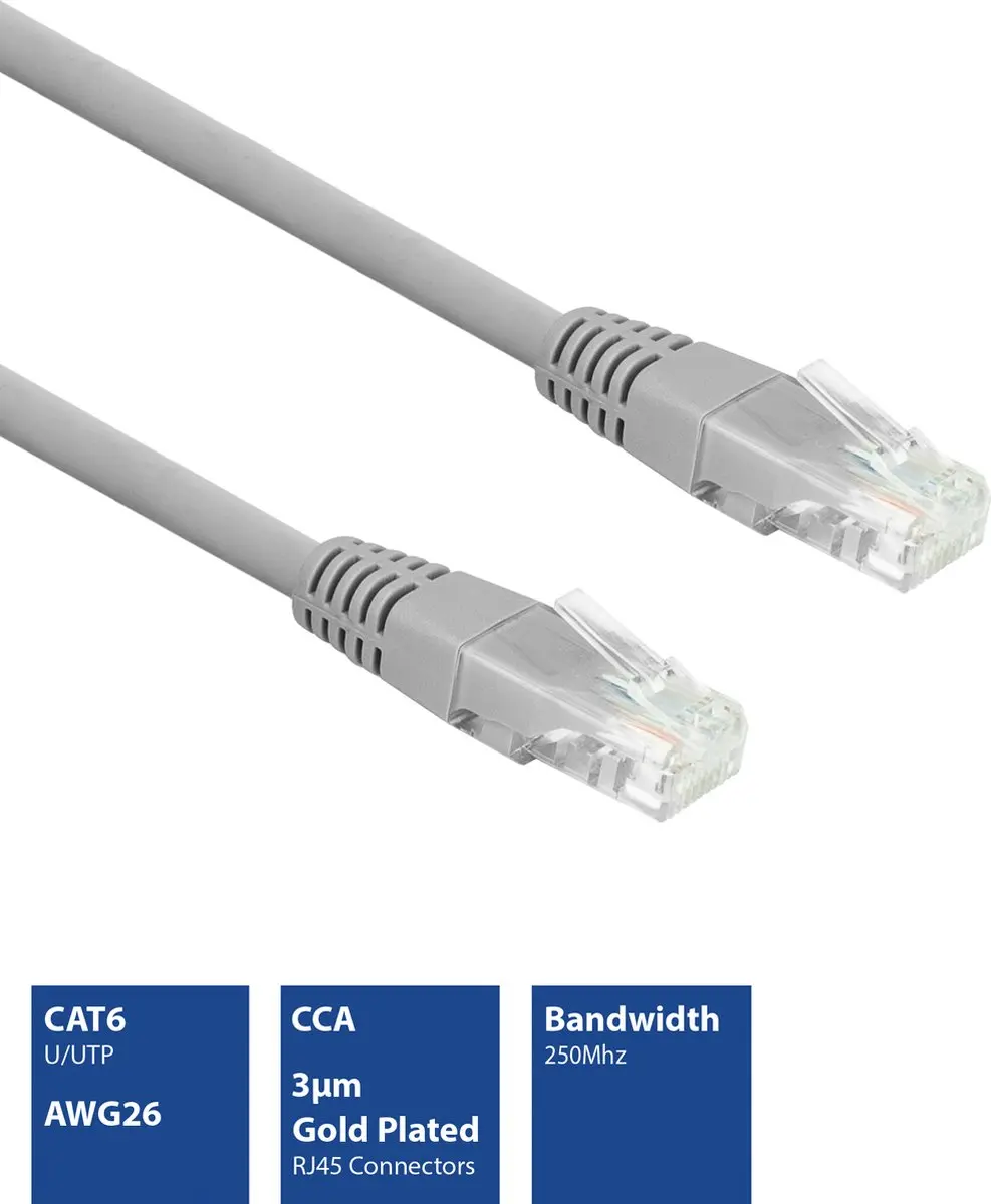 ACT Eminent IM8003 U/UTP CAT6 Patchkabel 3m - Grijs