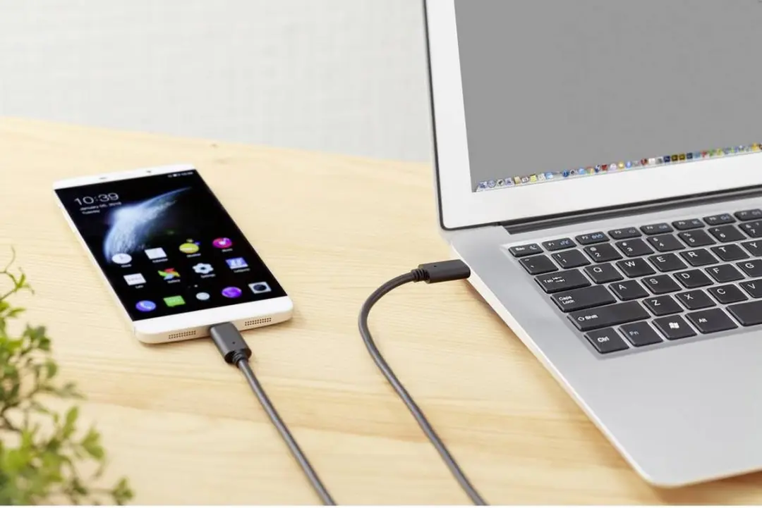 Renkforce RF-4381071 USB-C Kabel 1m - Zwart - Vergulde contacten