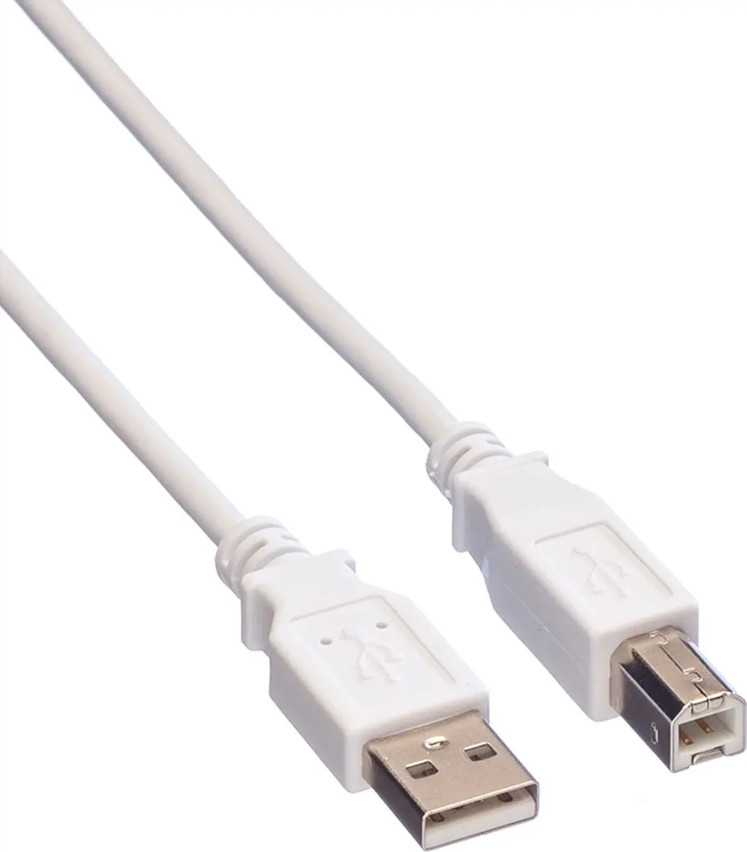 Value USB 2.0 Kabel A-B Wit 4,5m