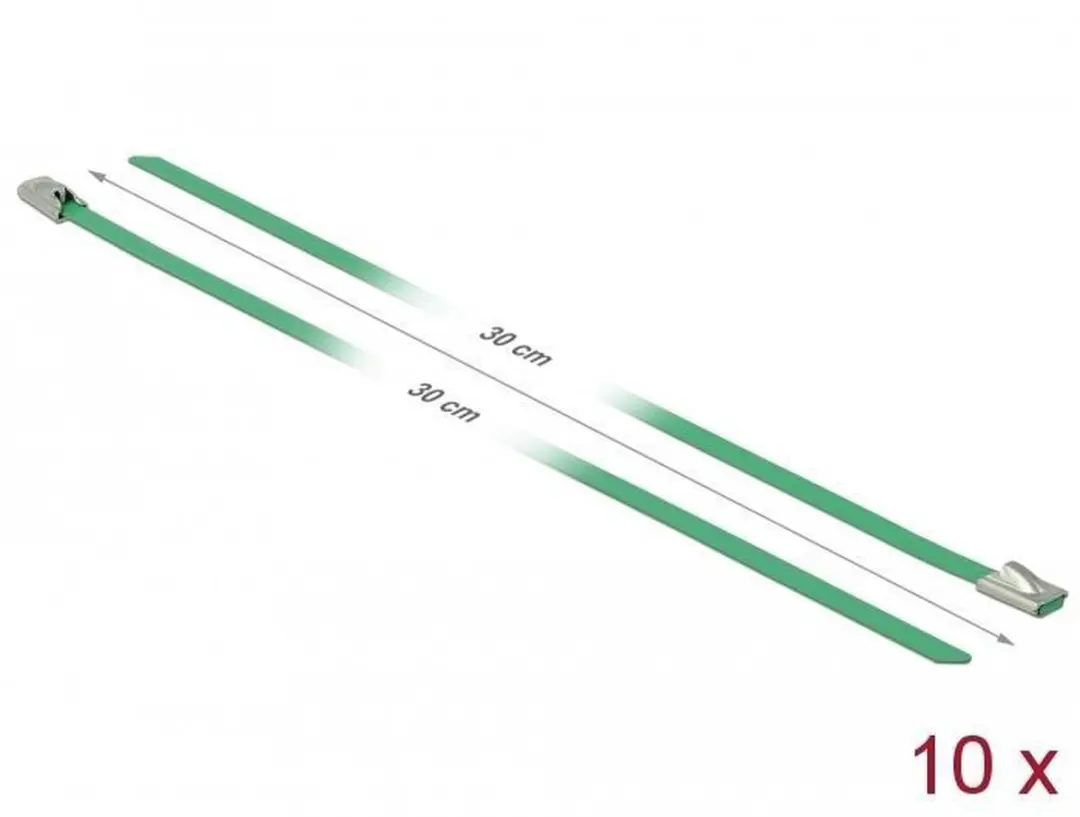 Delock Kabelbinders RVS 300x4.6mm Groen - 10 Stuks