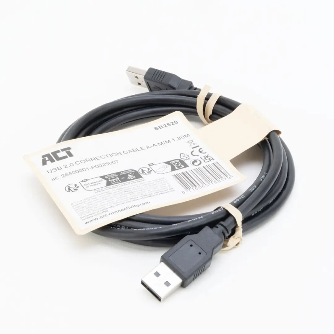 ACT SB2520 USB 2.0 Kabel 1.8m - Zwart