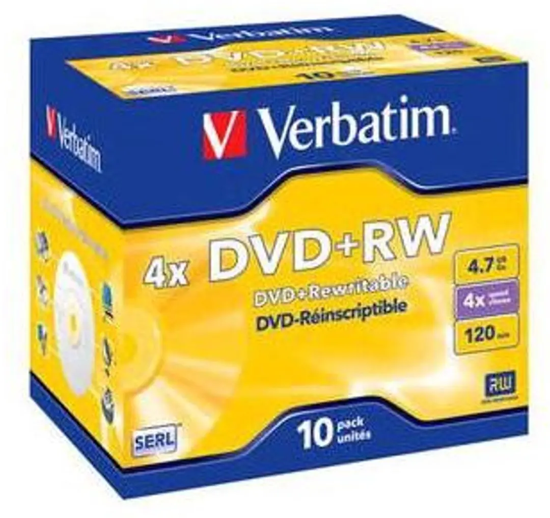 Verbatim DVD+RW 4,7GB 4X JC MATT SILVER - Rohling