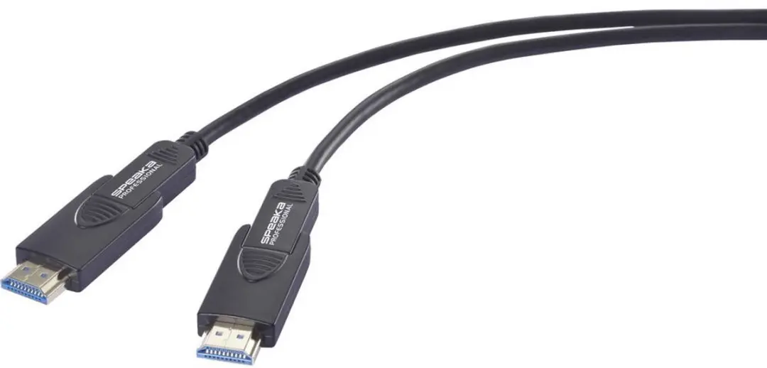 SpeaKa Professional SP-13597800 HDMI Glasvezelkabel - Zwart