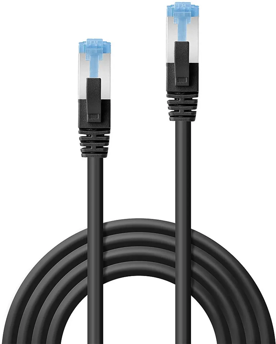 Lindy CAT 6A S/FTP Patchkabel 30cm - RJ45 - Zwart