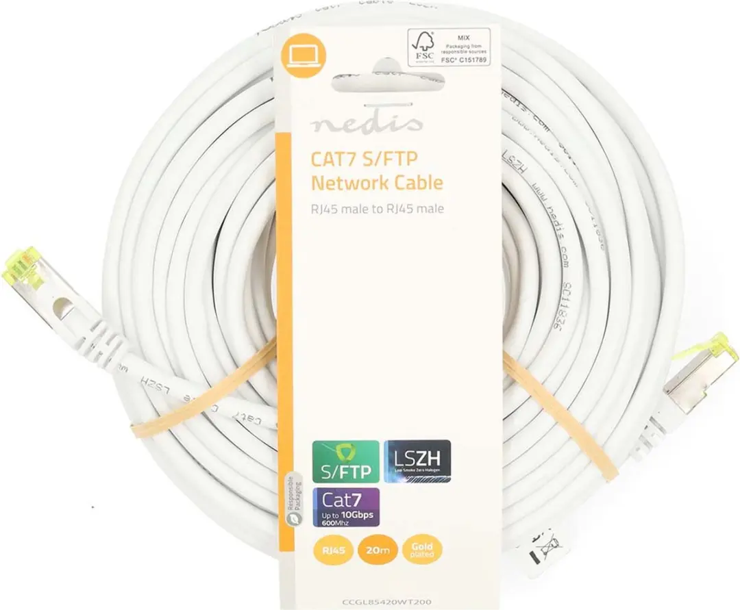 Nedis CAT7 Netwerkkabel CCGL85420WT05 - 0,5m - Wit