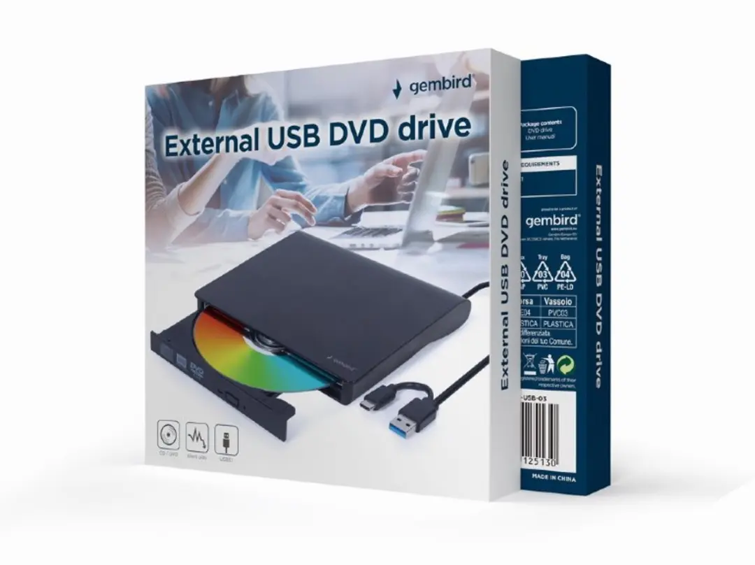 Gembird DVD-USB-03 Externe DVD-drive - Zwart